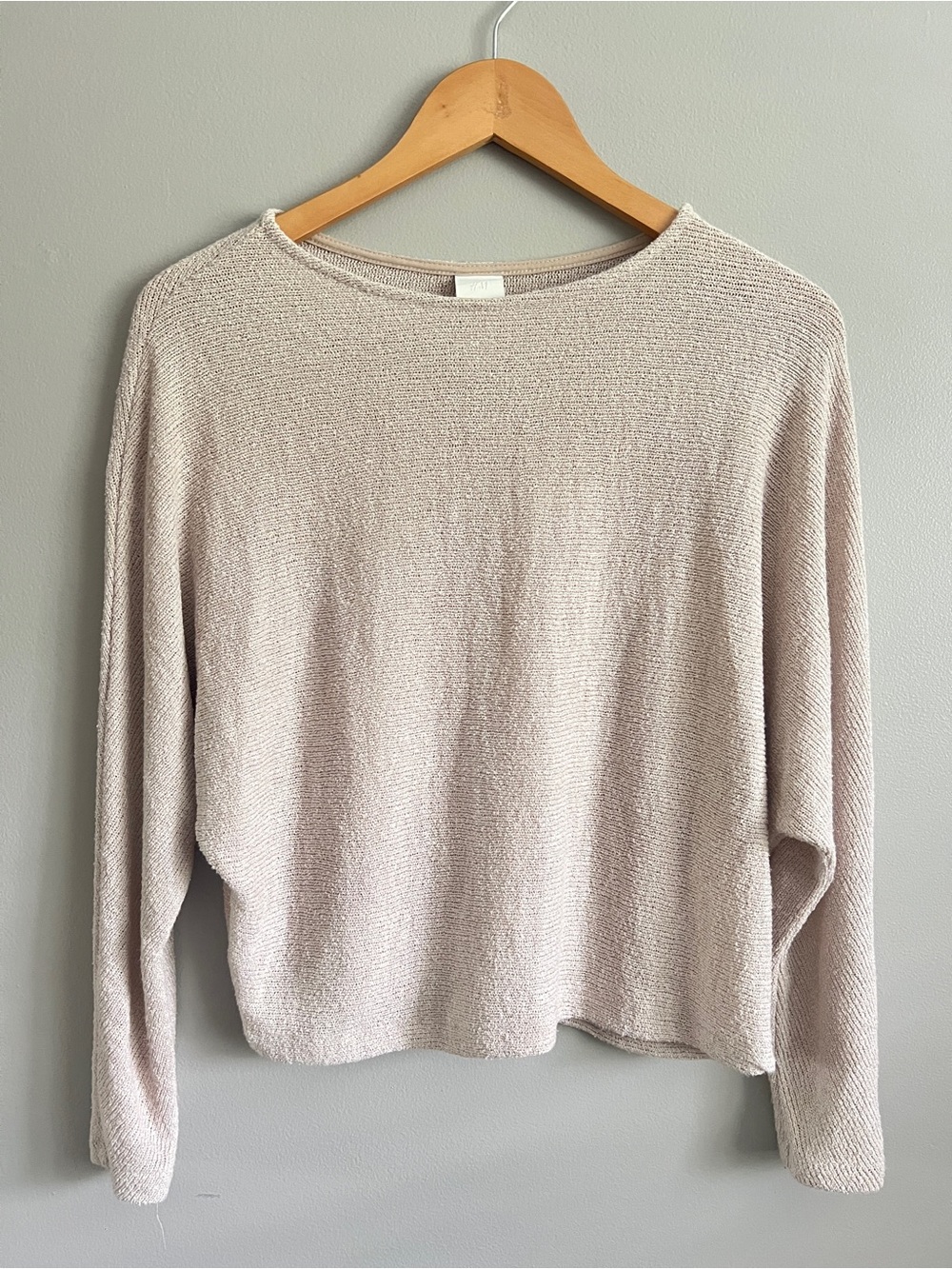 H&M Soft Beige Knit Long Sleeve Top